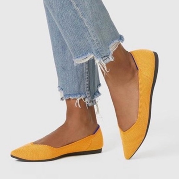 Rothy’s The Point Flats in RETIRED Color: Marigold Yellow - Size 7 - Picture 1 of 10